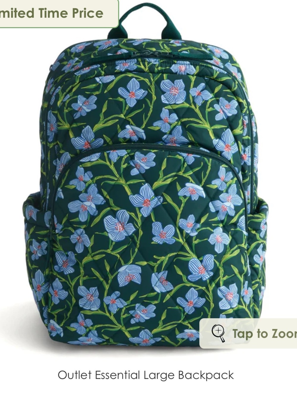 New Vera Bradley Charlotte stems essential large backpack